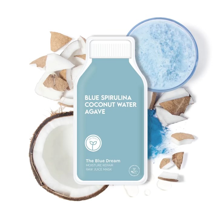 Blue Spirulina Coconut Water Agave Raw Juice Mask