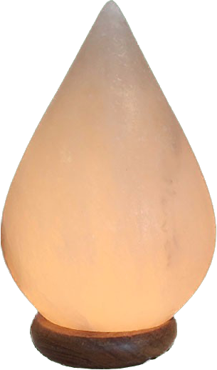 white tear drop shaped salt lamp